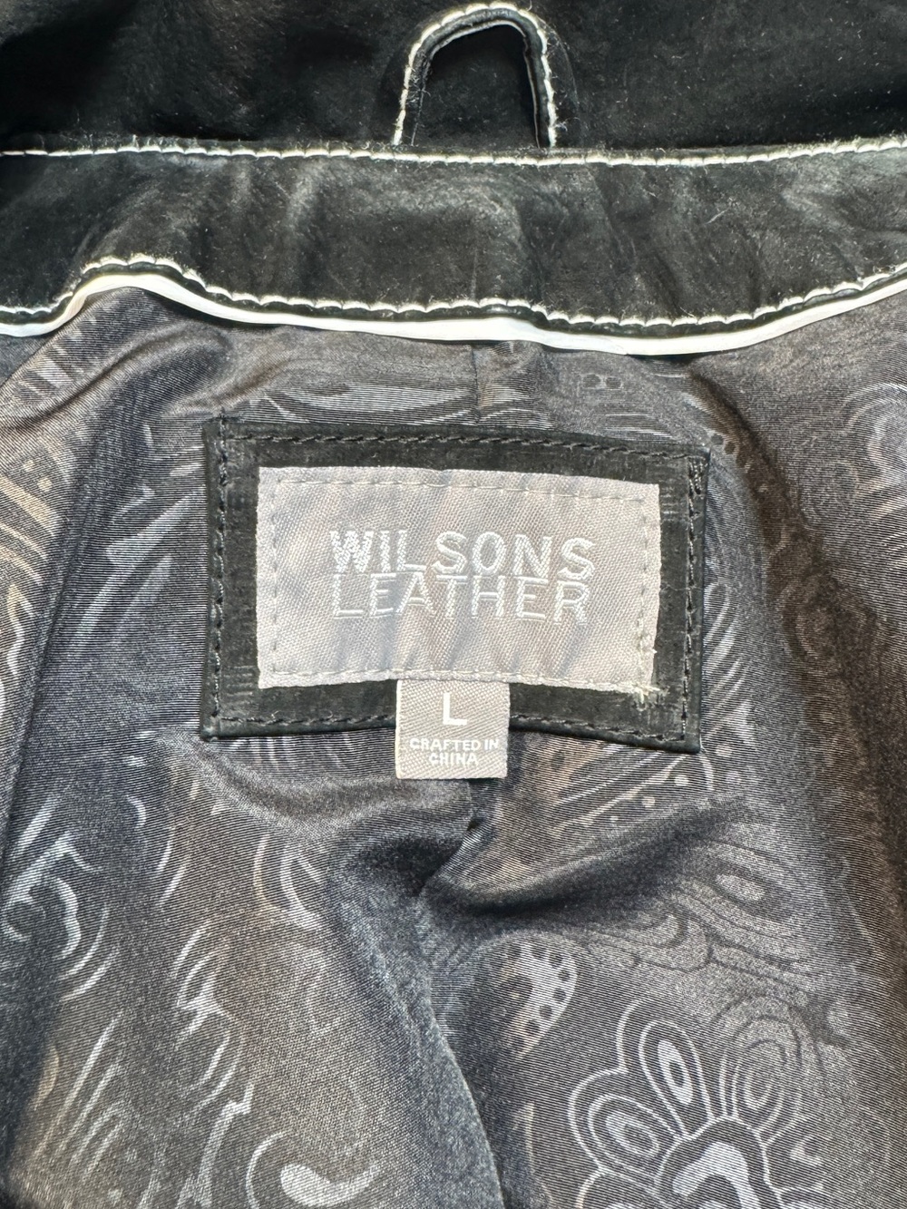 Wilson's Maxima 100% Leather Black Suede Long Coat Jacket Contrast Stitch L - Picture 6 of 9